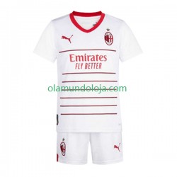 Camisola AC Milan Criança Equipamento Segundo 2022-2023 Manga Curta